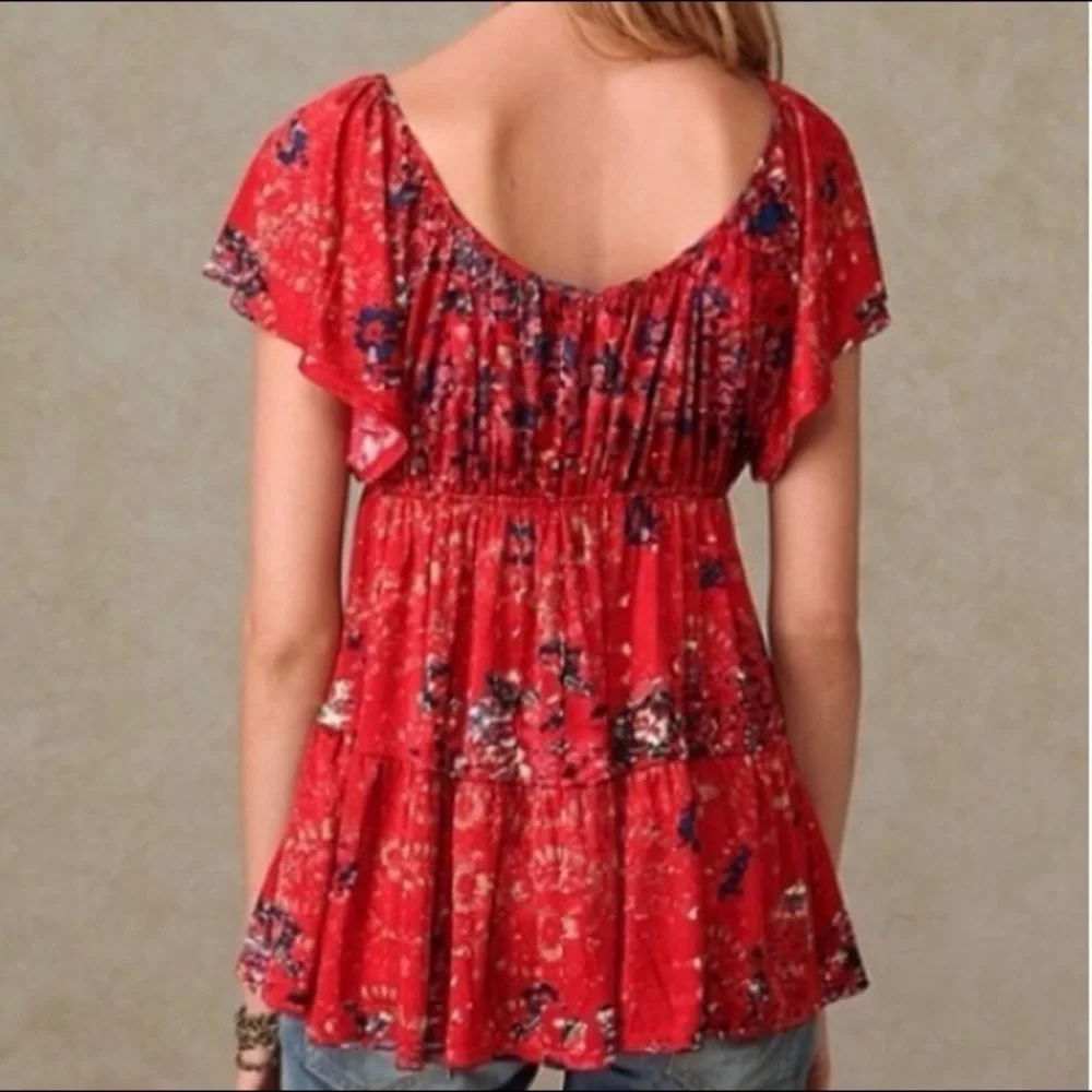 Free People Sun Kissed Floral Top Size Small
